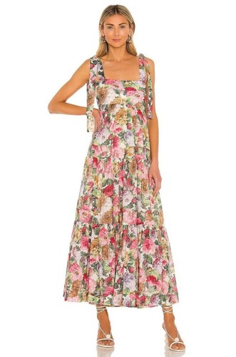 Zimmermann Mae Tie Shoulder Long Floral Maxi Dress Size 2 ( AU/UK - 10 US 6) Day - Picture 3 of 20