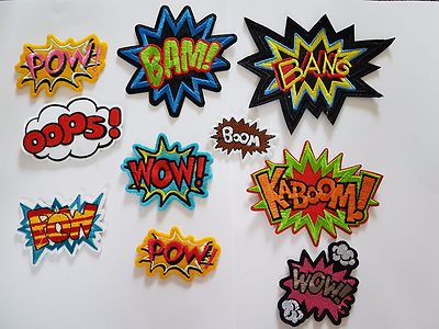 Superheld Film Comic Bildunterschrift Crash Batman Stil Bügelbild Patch Aufnähen Transfer