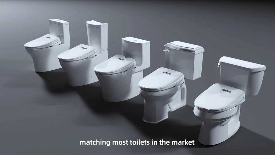 Smart Electric Bidet Toilet Heated Seat Elongated LCD Auto Flush Dry Night Light - Image 4 of 4