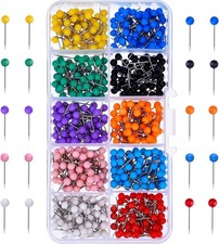 Outus 500 Pieces Map Push Pins Tacks Plastic Round Head 3/ 5, Multicolor