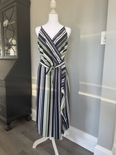 Loft Green And Blue Stripe Dress 