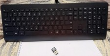 Microsoft Model 1738 Wireless Black Keyboard With USB Receiver Excellent