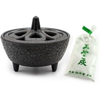 Zen Minded Gusseisen -Lotus -Weihrauch -Stockhalter Und WeißE Asche