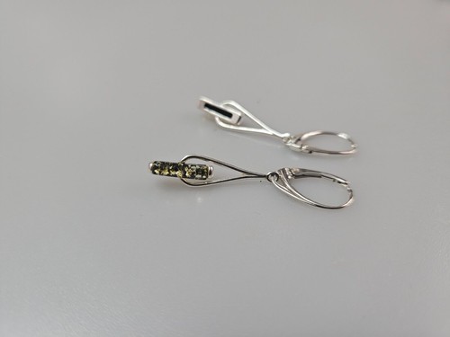 Amber earrings, silver 925 earrings, small earrings made of real amber - Picture 4 of 6