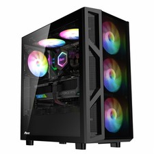 CV103 ATX Mid-Tower PC Case, Pre-Installed 4 x 120mm RGB Fans, RGB Color Ligh...