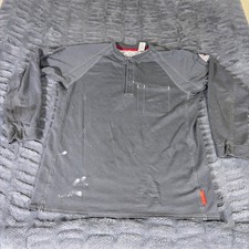 Bulwark FR iQ Series Mens Gray Flame Resistant Henley Work Shirt L QT20CH CAT 2