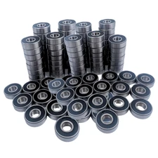 100 Pack 608 2RS Bearings, 8X22X7Mm RS Ball Bearing Grease Seal Assembly Roller 