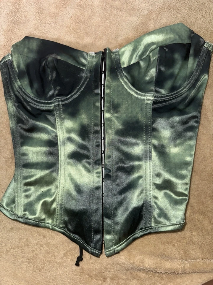 Corsé Bustier Satinado Seducción Esmeralda - Ajuste Glam Sculpt, Talla Pequeña Foto 3 de 4