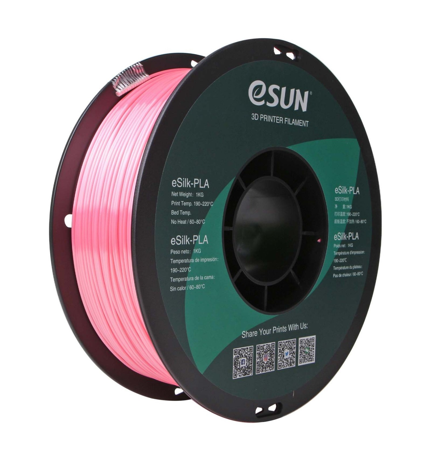 eSUN PLA Silk Pink 1.75mm 1Kg 3D Printer Filament
