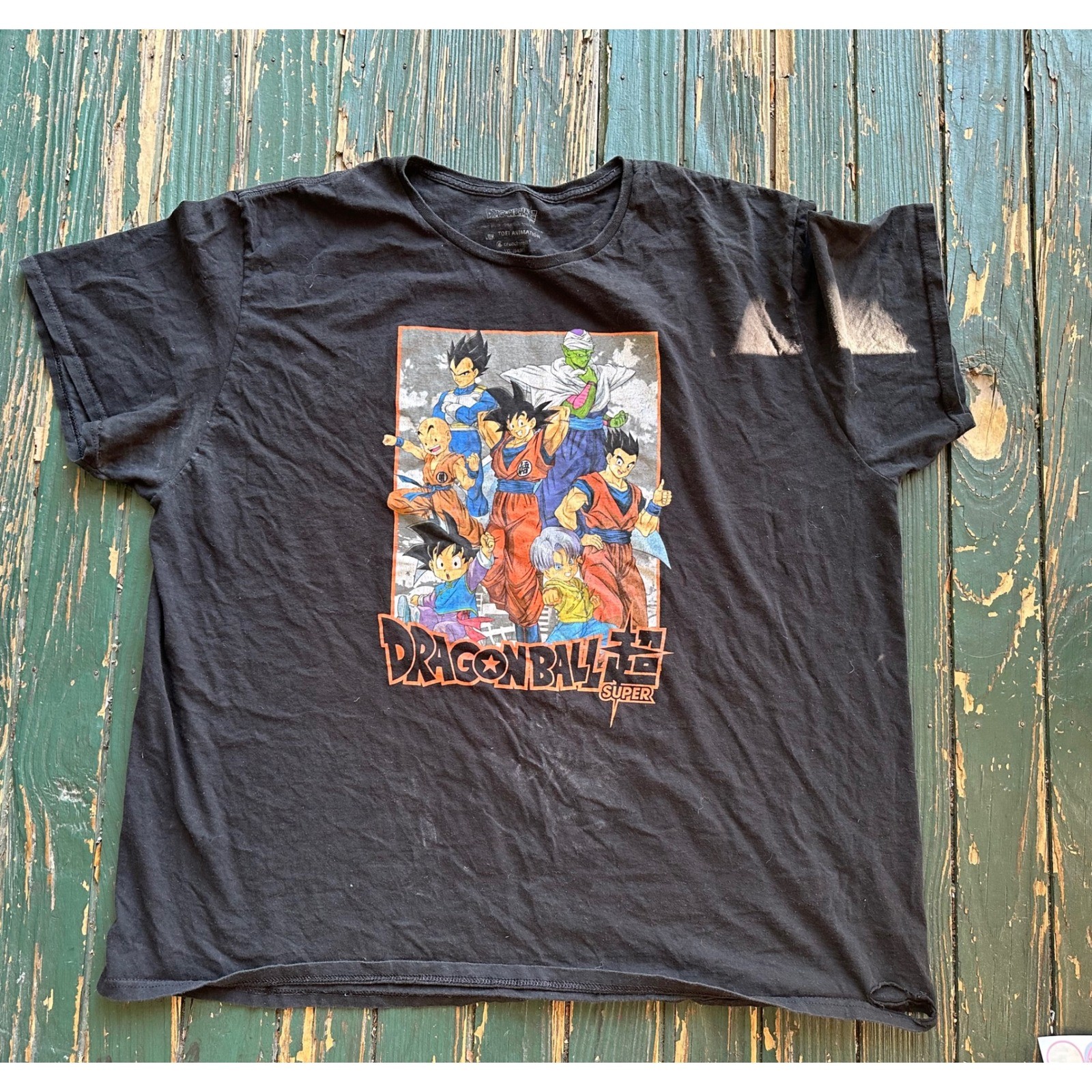 Dragon Ball Super Mens 3XL T-Shirt Black Anime Graphic Tee Goku Vegeta Piccolo