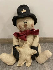 Burlap Snowman Christmas Decor Primitive Decor Country Decor
