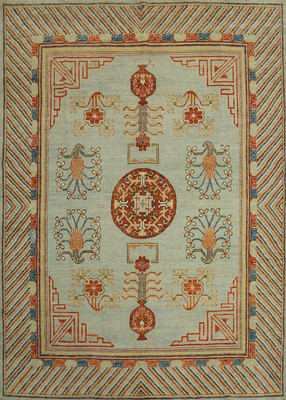 Vegetable Dye Traditional Oushak Turkish Area Rug Hand-Knotted Wool 8x10 ft