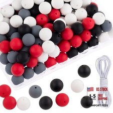 Silicone Beads, 15mm Silicone Beads for Keychain Making 70Pcs Classic Series
