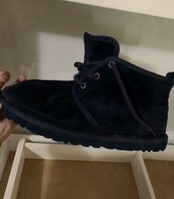 UGG Men s Blue Suede Sheepskin Lined Lace-Up ...