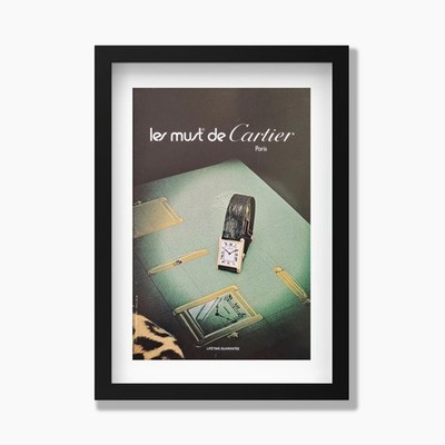 1980 Cartier Tank Louis - Original Vintage Werbung Rahmen 23x32