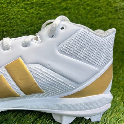 NEW Adidas Football‎ Cleats Mens 11.5 White Gold Adizero Impact.2 MD Shoes adidas Men main image 4