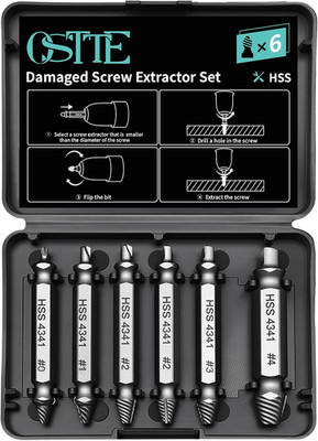 Damaged Screw Extractor Set 6PCS, Stripped Screw Extractor, Easy Out Removal of