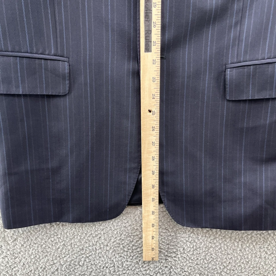 Versace Collection Blazer Mens 44R Blue Wool Pinstripe Italy Suit Coat Jacket - Image 4 of 4