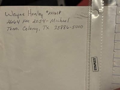 Letter written By Wayne Henley With Envelope