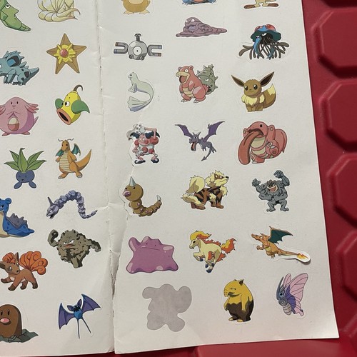 Hoja de pegatinas sueltas Pokémon Nintendo algunos libros dorados faltantes de colección 1999 - Imagen 6 de 6