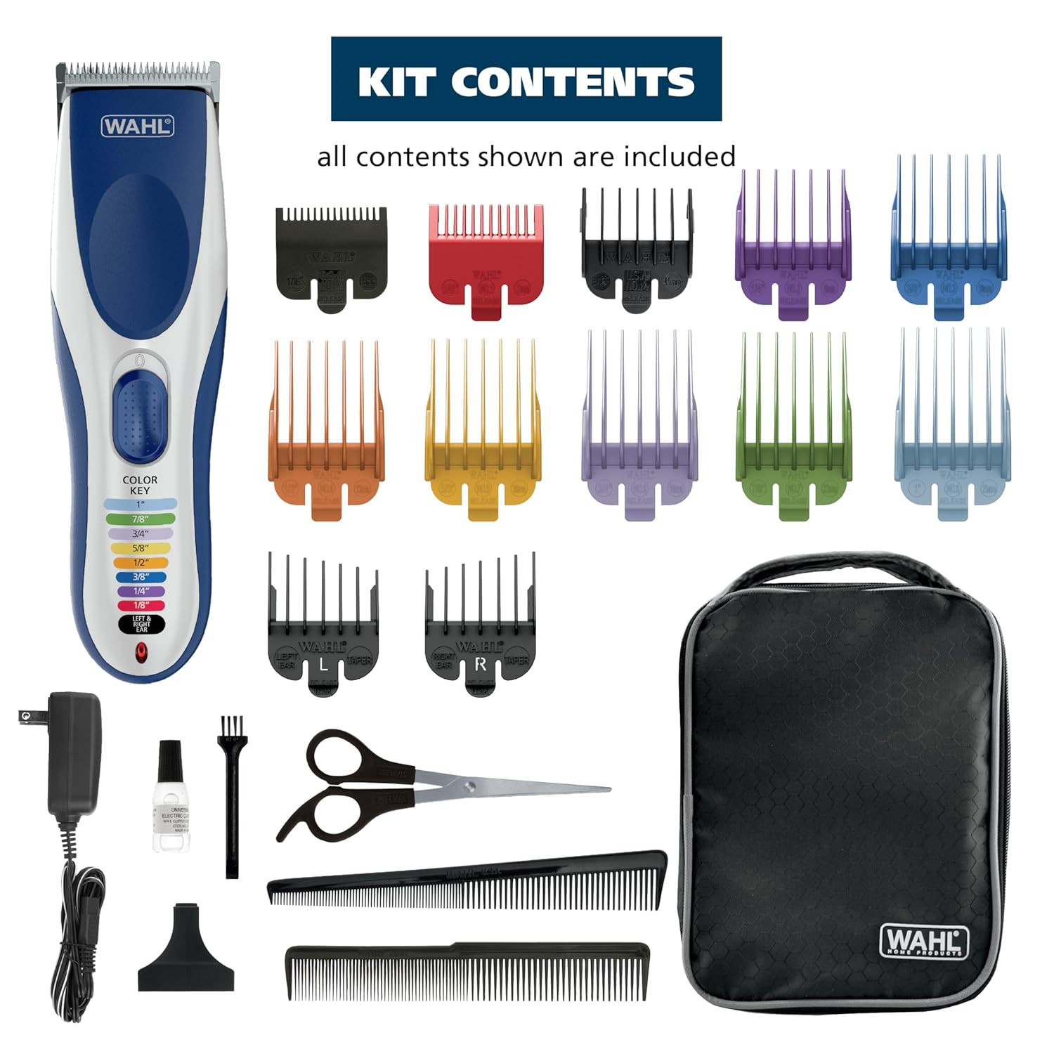 Color Pro Cordless Rechargeable Hair Clipper & Trimmer &ndash; Easy Color-Coded Guide 
