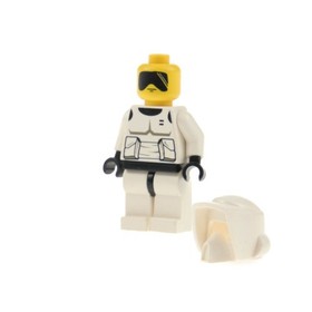 1x LEGO Mini Figurine Star Wars Imperial Scout Trooper Head Yellow Helmet 7128