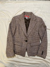 Anne Klein Women's Blazer Jacket Wool Blend Size 6 Brown/Tan Single Button