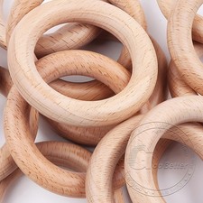 Holzringe Natur Farblos Buchenholz Ø 4mm - 150mm basteln Schnullerkette DIY