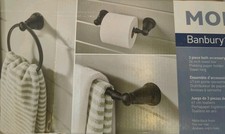 1 NEW Moen Banbury 3-pc Bath Accessory Kit - MATTE BLACK - Y2633BL