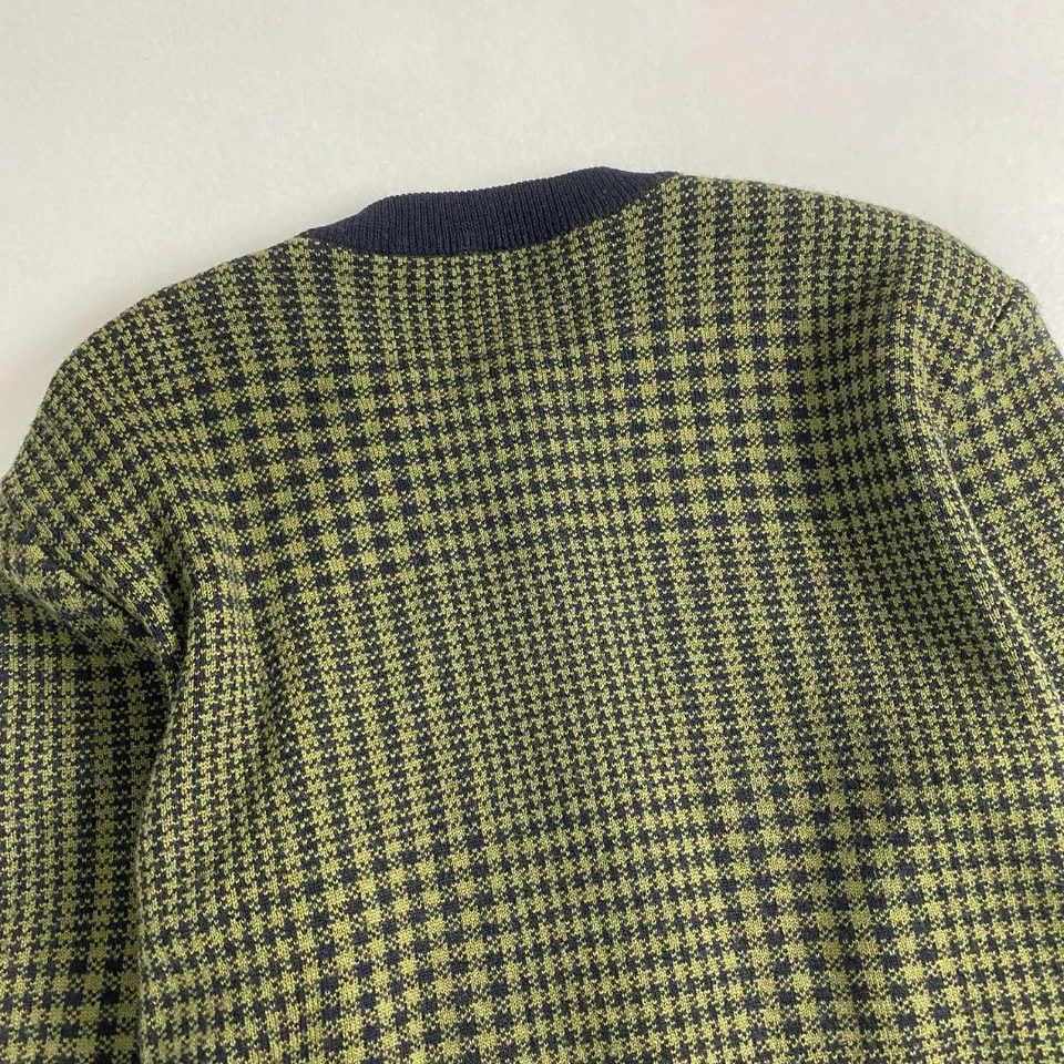 Cárdigan Christian Dior Sin Cuello Lana Verde Negro Talla M L Equivalente Foto 4 de 4