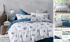 100 Washed Cotton Duvet Cover - Seashell Twin 68"x90" Nuoyaa No Comforter 