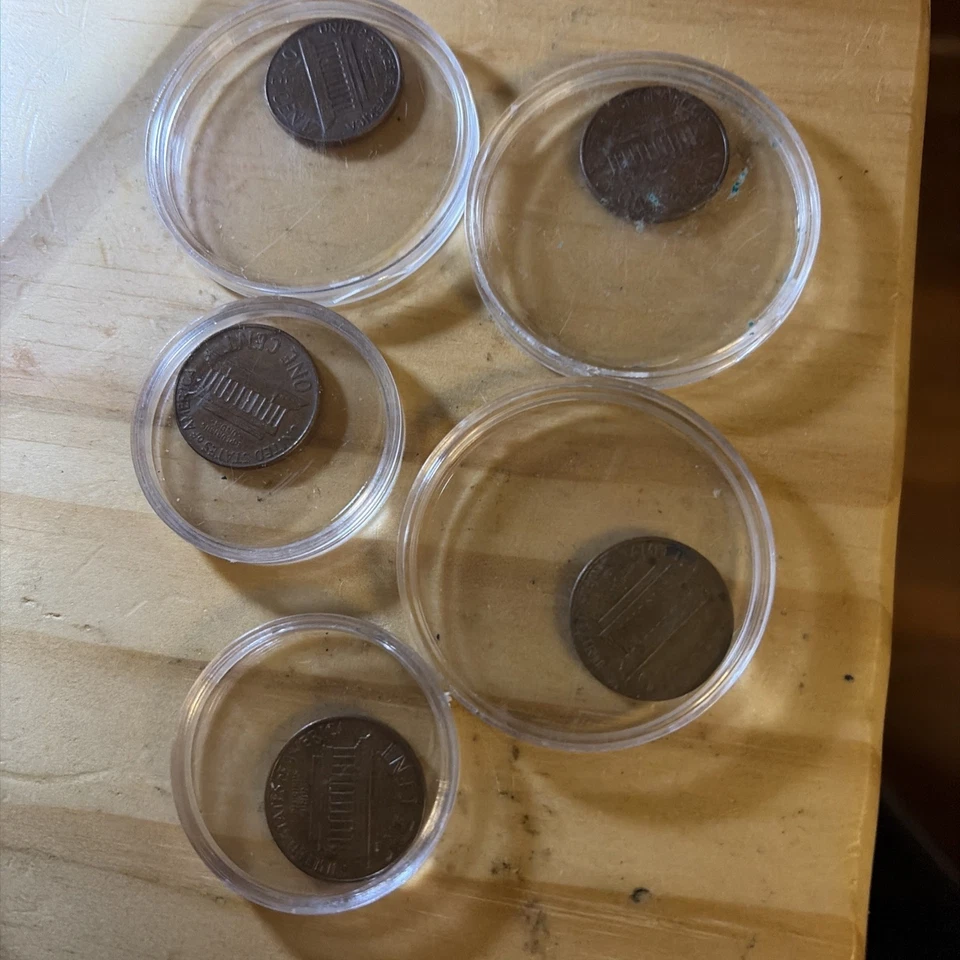 (5) 1964 d lincoln penny rare l liberty on edge error &1960 &1967 - Image 3 of 4