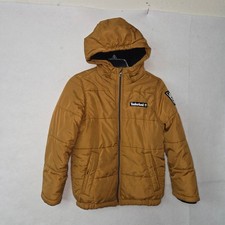 Timberland Kids Puffer Jacket Coat Hooded Full Zip Brown Size S/8 Childs Unisex