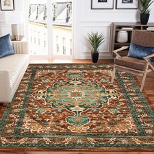 U'Artlines Boho Vintage Area Rug 5x7 Machine Washable Low Pile Ultra-Thin Sof...
