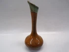 Vintage Van Briggle Pottery Bud Vase Brown with Aqua Drip Glaze Signed USA 7"