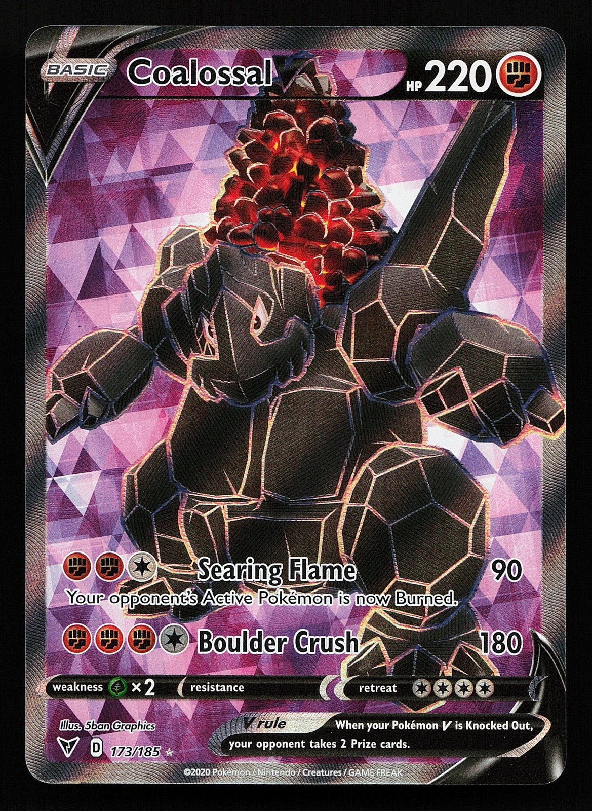 Coalossal V 173/185 Ultra Rare Vivid Voltage Pokémon Card