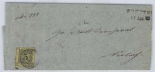 Baden Nr. 2 EF mit Nummernstempel 18 + L2 BRETTEN auf Briefteil 054