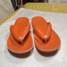 Crocs Womens Crocband Sandals Size 9 Orange Thong Flip Flop Slide Casual