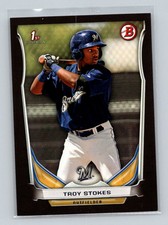 2014 Bowman Draft Picks & Prospects Black Asia Troy Stokes Milwaukee Brewers