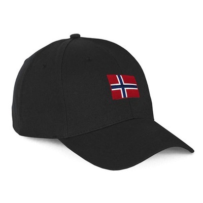Baseballmütze NORWEGEN FLAGGE neu schwarz schwer gebürstete Baumwolle Väter Mütze bestickt