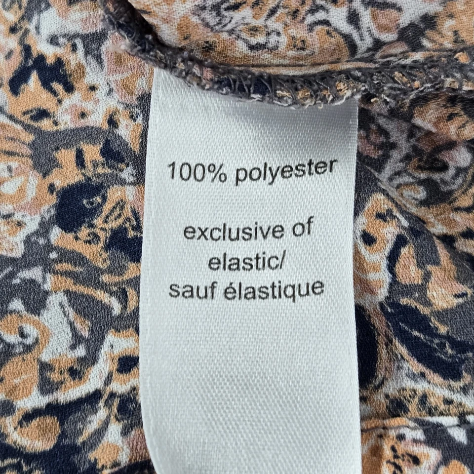 Blusa Maurices Mujer XL Azul Marino Paisley Botón Delantero Foto 4 de 4