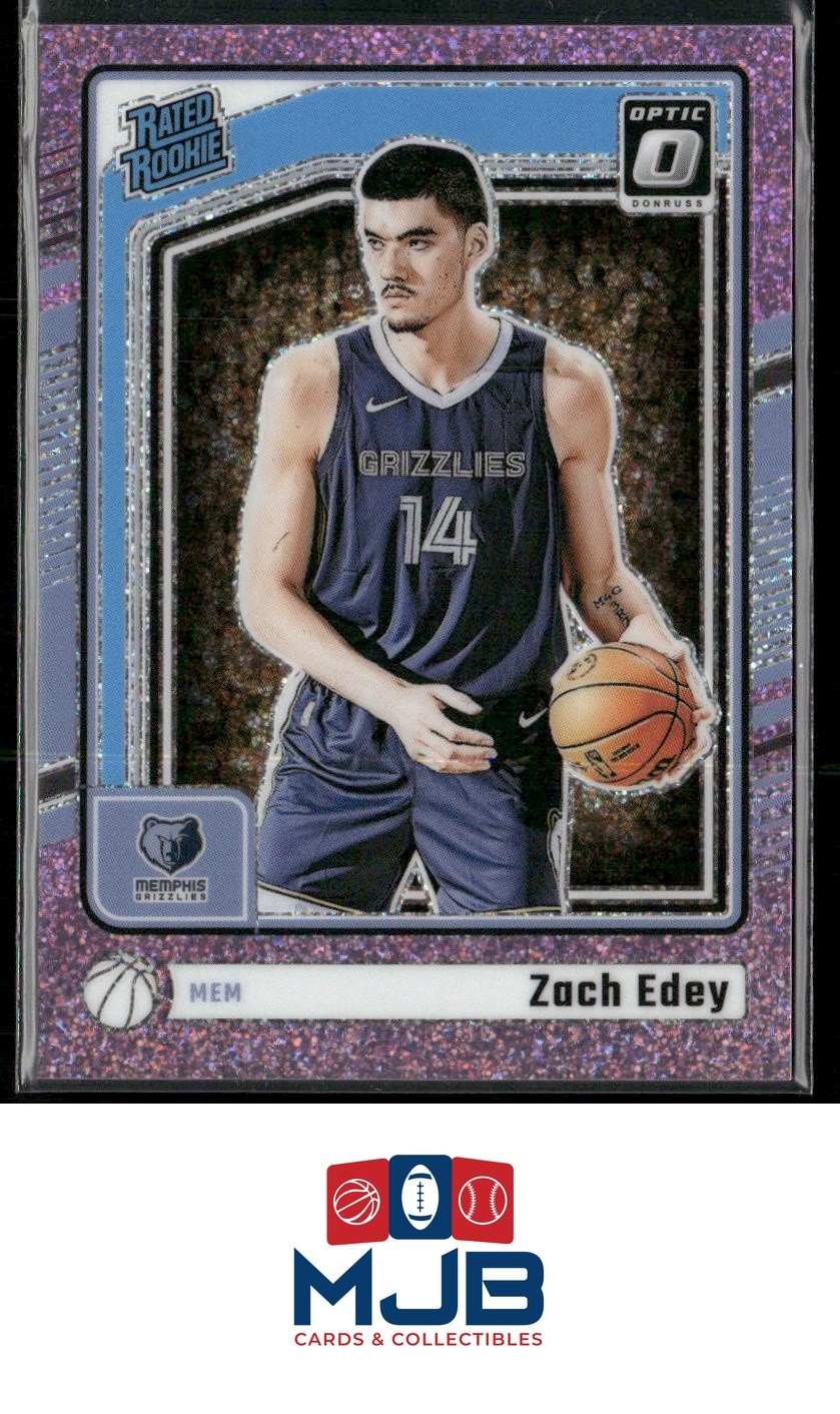 2024-25 Donruss Optic Zach Edey Pink Glitter #/275 Rookie #288