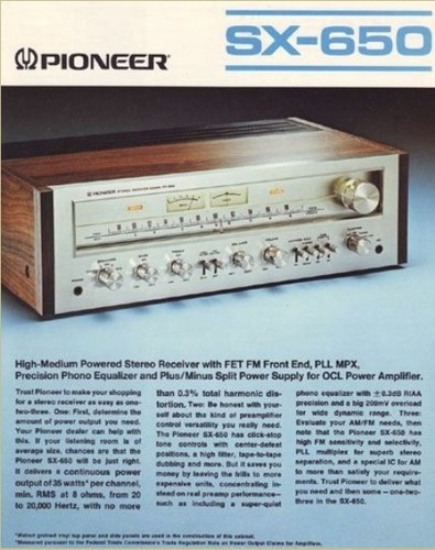 Vintage Pioneer SX-650 Stereo Receiver, a time capsule find. just like 1977