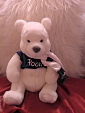 Disney Store Plush Winter White Pooh Bear with Scarf