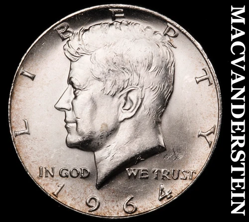 1964 Silver Kennedy Half Dollar-Choice Gem Brilliant Unc No Reserve #G7615