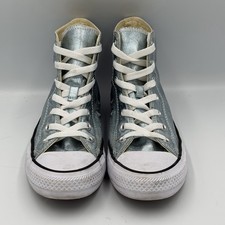 Converse Women's Chuck Taylor All Star - Metallic Blue Silver Size 6 Authentic