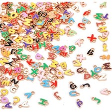 stino 200Pcs A-Z Metal Letter Charms for Jewelry Making, Capital Alpha