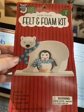 Felt Polar Bear Penguin Ornament Kit by Bright Minds - Makes 1- Ages 4 NEW