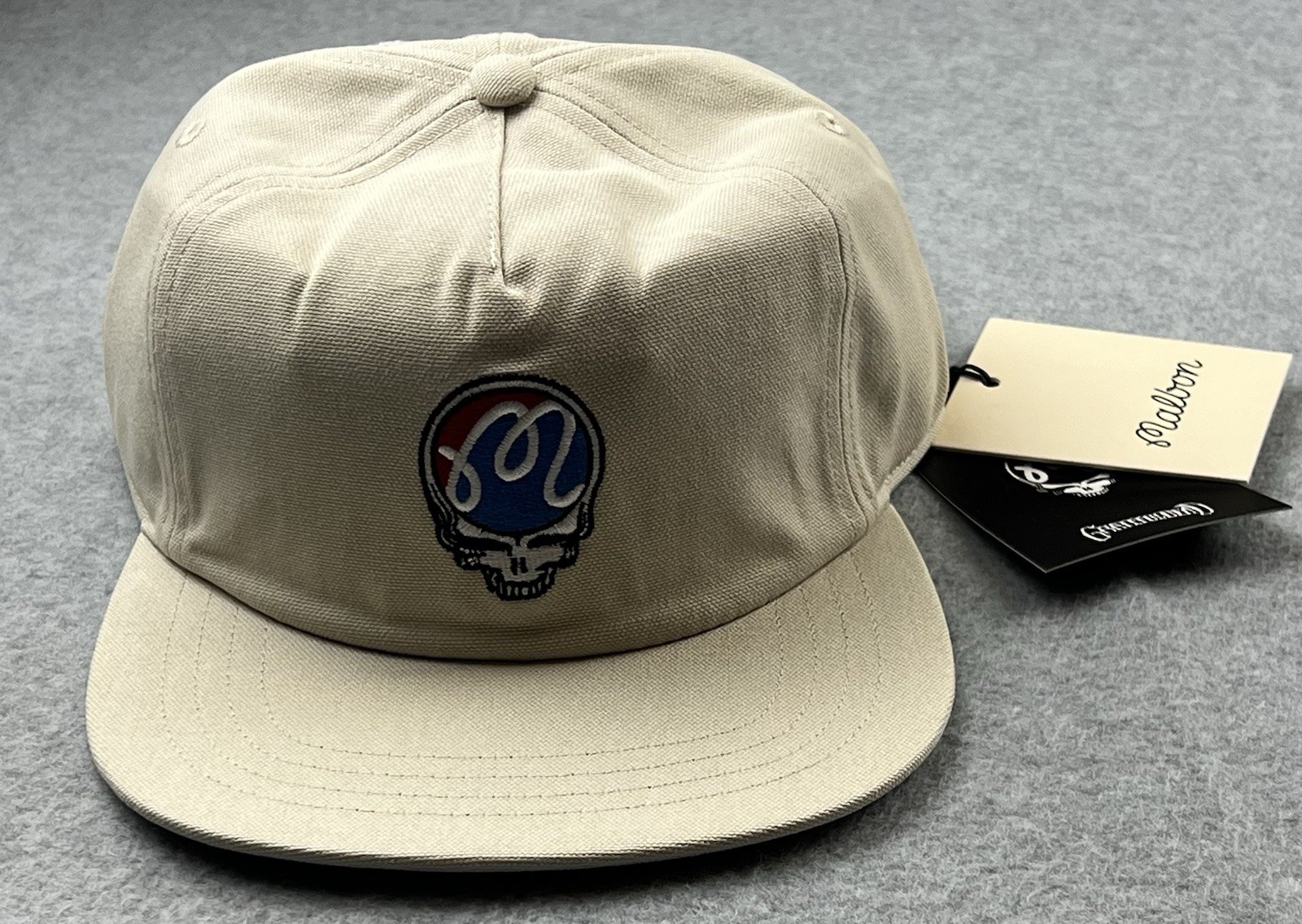 Malbon Golf x Grateful Dead Cap Snapback Beige One Size Hat NWT