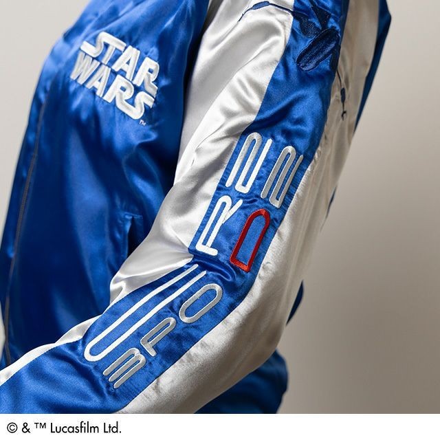 Star Wars R2-D2 スカジャン ネイビー STAR WARS C-3PO R2-D2 Embroidery Jacket Sukajan Blue x White Japan